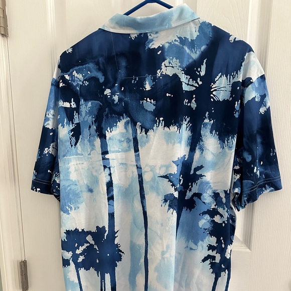 Bugatchi Blue Polo - NWT - XL - 100% Mercerized Cotton - Extra Soft - Tropical - Picture 2 of 7